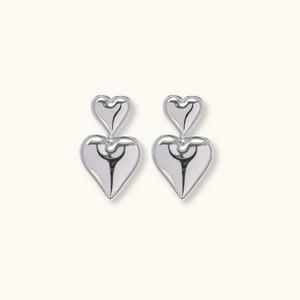 NEW ALV JEWELS women's bailey aubrey heart stud earrings in silver plated